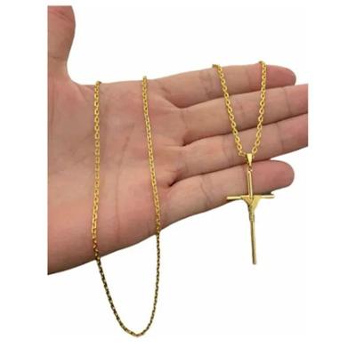 Corrente Cadeado 1mm Banhado A Ouro 18k De Moeda Antiga