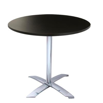 Mesa Gama Dobrável Em Alumínio 75 Cm (Altura) Com Tampo Em Mdp Redonda 80 Cm Preto