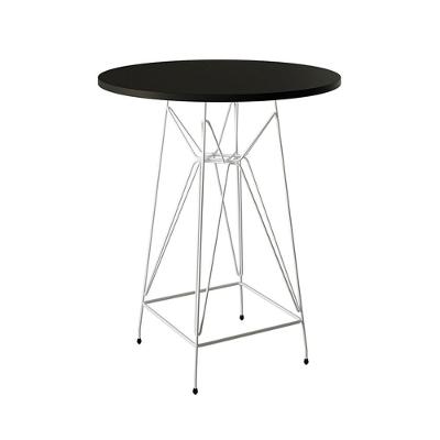 Mesa Bistrô Alta 60Cm Preta Base Ferro Branco Cor: Preto