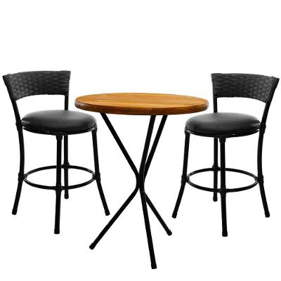 2 Banquetas Forts Baixa Fibra Preto Ferro Com Bistrô