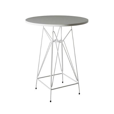 Mesa Bistrô Alta Eames Eiffel 60Cm Branca Base Ferro Branco