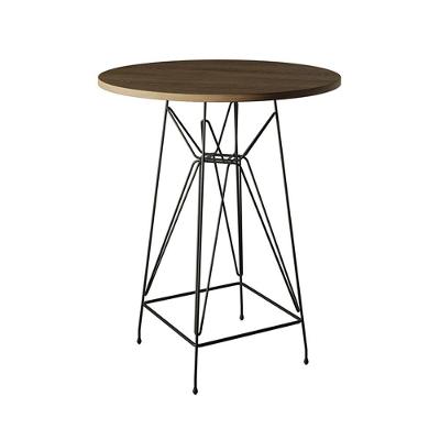 Mesa Bistrô Alta Eames Eiffel 60Cm Amêndoa Base Ferro Preto