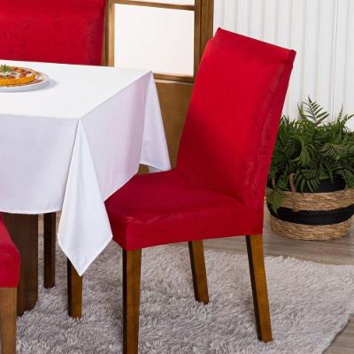 Capa De Cadeira Jantar Avulsa Lisa Ajustável c/ Elástico - Moderna Para Cozinha Malha Gel Vermelho