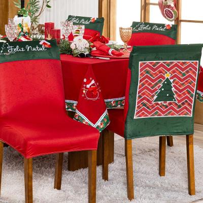 Kit Capas De Cadeira Jantar Estampadas Natalina Ajustável c/ Elástico 04 pçs - árvore De Natal