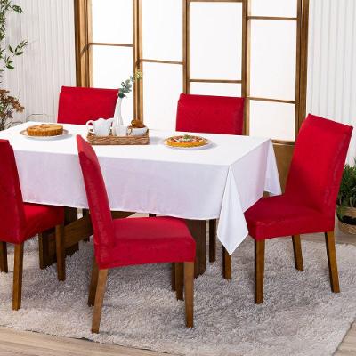 Kit Capas De Cadeira Jantar Lisa Ajustável c/ Elástico 04 pçs - Moderna Para Vermelho