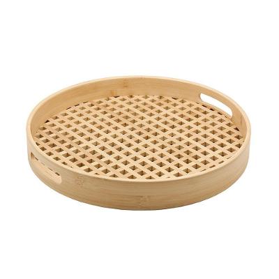 Bandeja De Bambu Oikos Vazada 40cm Redonda