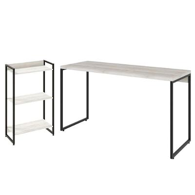 Kit Escritório Estante 3 Prateleiras Com Mesa 135Cm Snow