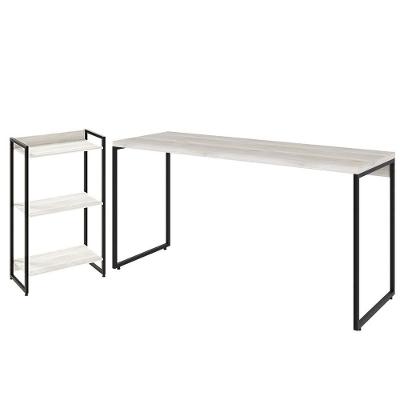 Kit Escritório Estante 3 Prateleiras Com Mesa 150Cm Snow