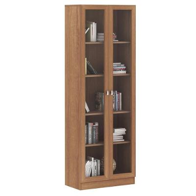 Estante Escritório 2 Portas Vidro Cannes 171Cm Amêndoa