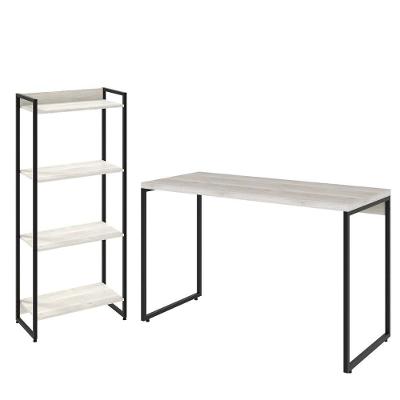 Kit Escritório Estante 4 Prateleiras Com Mesa 120Cm Snow