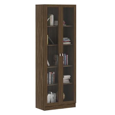Estante Escritório 2 Portas Vidro Cannes 171X59 Nogal