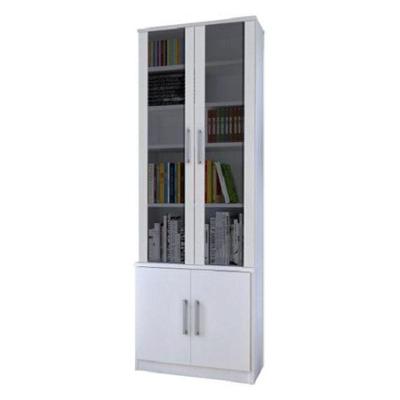 Estante Livreiro 4 Portas Vidro Fumê Branco Mpozenato