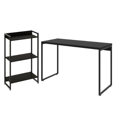 Kit Escritório Estante 3 Prateleiras Com Mesa 120Cm Onix