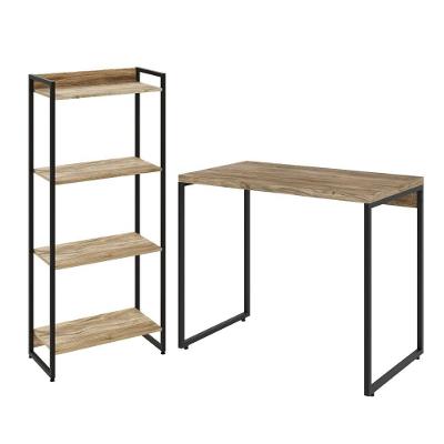 Kit Para Escritório Estante Areta Mesa Aspen 90Cm Carvalho