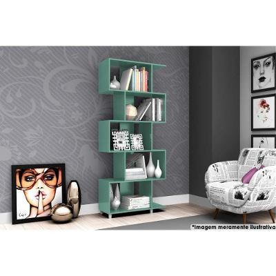 Estante Livreiro Casal ESM209 c/ 5 Nichos Oliva - Movelbento