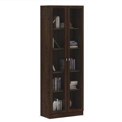 Estante Escritório 2 Portas Vidro Cannes 171Cm Rústico
