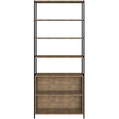 Estante Industrial Steel Quadra Artesano 90 Cm (largura) Mdp Vermont Estrutura Aço Preto 2 Portas
