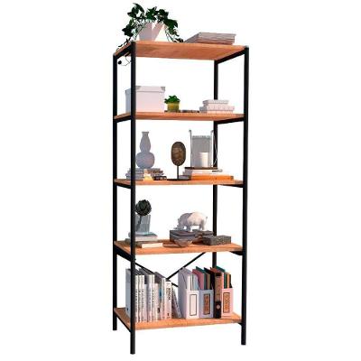 Estante Livreiro Multiuso Trento Estilo Industrial 150Cm Com 5 Prateleiras Demolição Preto - Abmaza