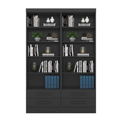 Livreiro Multiuso Com 2 Gavetas Preto Fosco Kit Com 2