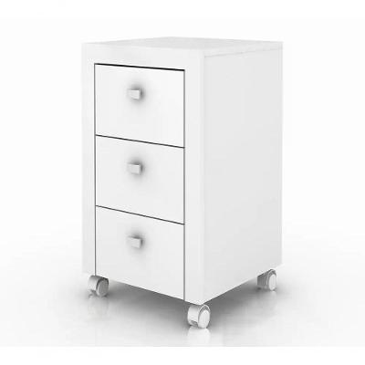 Gaveteiro Para Escritorio 03 Gavetas Me4108 Branco Branco