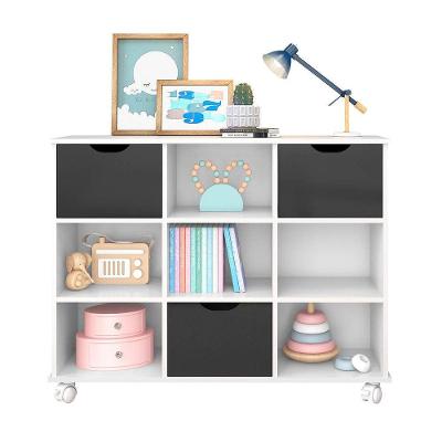 Nicho Organizador C/ 3 Gavetas Com Rodízio Branco/Preto