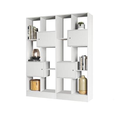 Livreiro Com Nicho E 2 Portas Branco Kit Com 2 - Fdecor