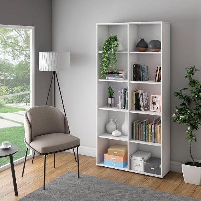 Estante 8 Prateleiras Para Escritório Fidenza Branco