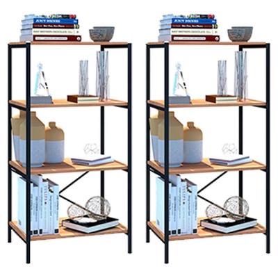 Kit 2 Estantes Livreiro Baixa Multiuso 60cm 4 Prateleiras Padova Demolição