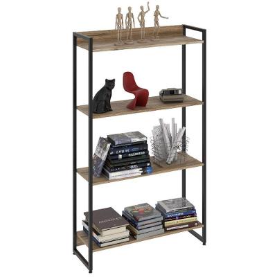 Estante Livreiro Multiuso Dynamica Industrial 80Cm 4 Prateleiras C08 Carvalho