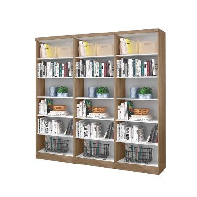 Livreiro Multiuso Carvalho/Branco Kit Com 3 - Fdecor