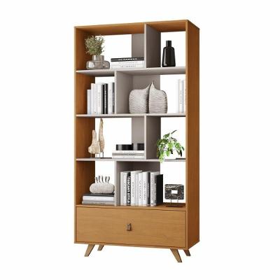 Estante Livreiro Giga 1 Gaveta 4 Prateleiras Cinamono Off White