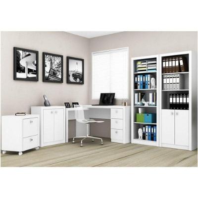 Ambiente Para Home Office 05 Peças Branco Tecno Mobili