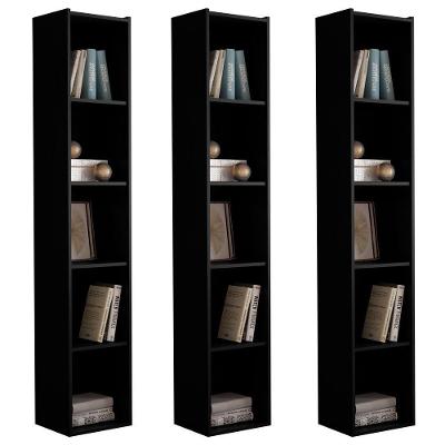 Kit 3 Estantes Livreiro Multiuso Janaína 5 Nichos Preto