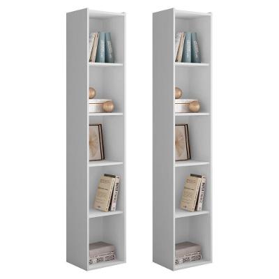 Kit 2 Estantes Livreiro Multiuso Janaína 5 Nichos Branco