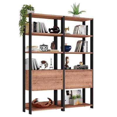 Estante Livreiro 1 Porta 2 Gavetas F04 Preto/solanum