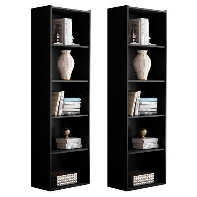 Kit 2 Estantes Livreiro Multiuso Luiza 5 Nichos Preto