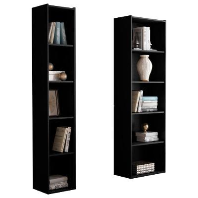Kit 2 Estantes Livreiro Multi Workspace 5 Nichos Preto