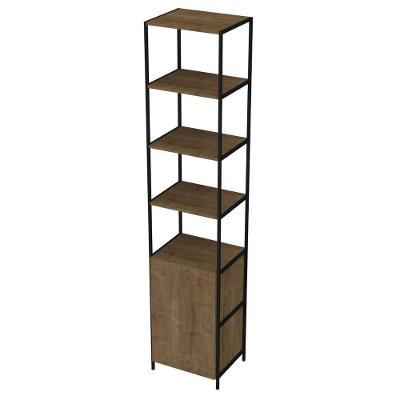Estante Livreiro Multiuso Steel Quadra 1 Porta Vermont/preto