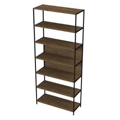 Estante Livreiro Multiuso Steel Quadra 27809 6 Prateleiras Vermont/preto