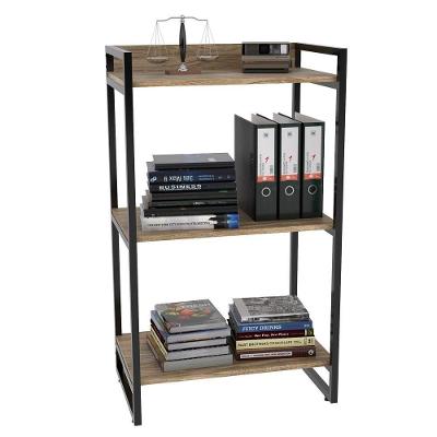 Estante Livreiro Multi Prisma Estilo Industrial 60cm 3 Prateleiras C08 Carvalho - Mpozenato