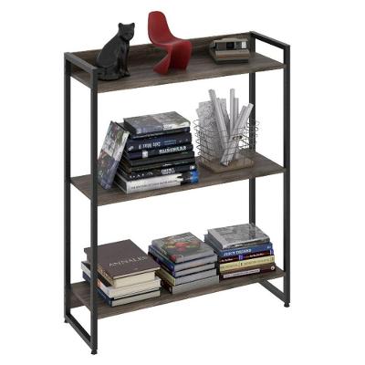 Estante Livreiro Multi Dynamica Industrial 80cm 3 Prateleiras C08 Carvalho Dark