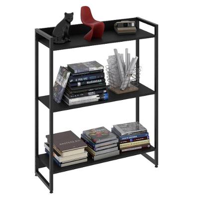 Estante Livreiro Multi Dynamica Industrial 80cm 3 Prateleiras C08 Preto ônix