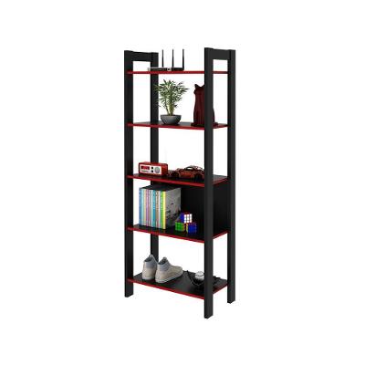 Estante Para Escritório Me4166 Mdp Preto/Vermelho