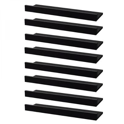 Kit 8 Prateleiras Porta Quadros 60 X 10cm Preta Suporte Invisível