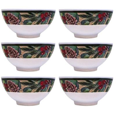 Kit 6 Tigelas Bowl Melamina Natal Para Petiscos 300ml