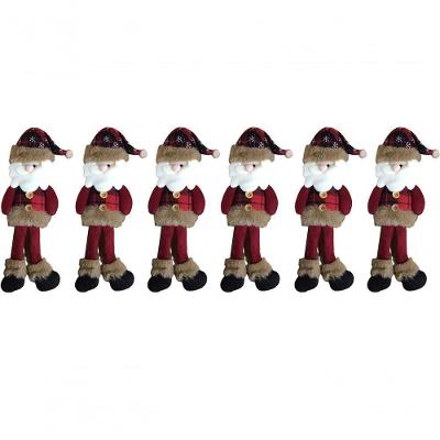 Jogo Papai Noel Pendente Pelúcia Xadrez 29cm 6 Peças