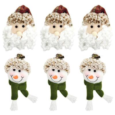 Kit Carinha Pelúcia Papai Noel E Boneco De Neve 6 Pç 13cm