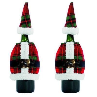 Jogo 2 Capas Para Garrafa De Vinho Natal Paletó E Gorrinho