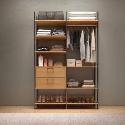 Closet Em Mdf 1 Cabideiro 2 Gavetas Freijó-Preto 146cm Tw403