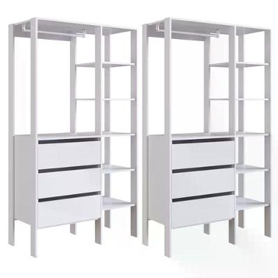 Kit 02 Modulos Para Closet 03 Gavetas Db001 Branco Pp Milani Store Branco